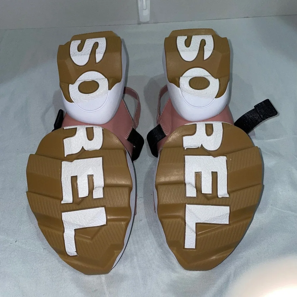 Sorel‎ Kinetic Impact Slingback Sandals Pink Black Buckle Strap Platform Womens